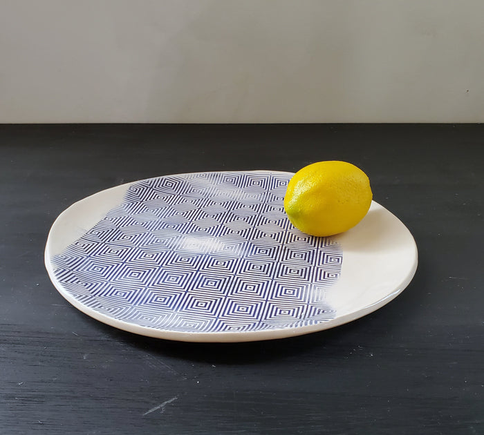 JRN - Faded Blue Square Platter