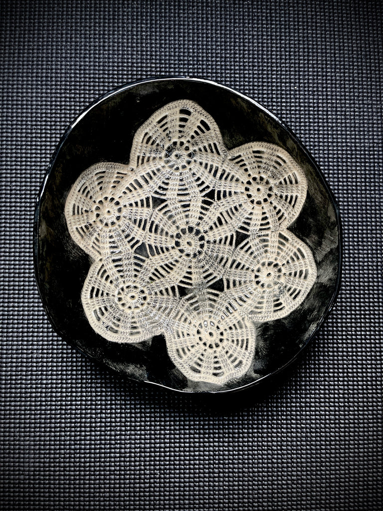 JRN Pottery - Swirling  Crochet Bowl