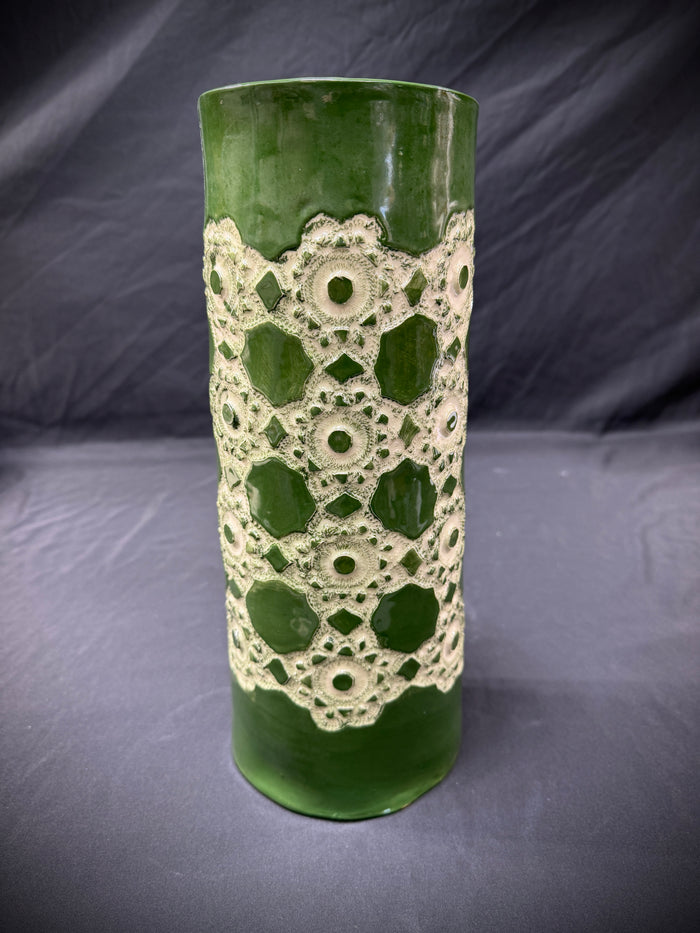 Green Crochet Vase