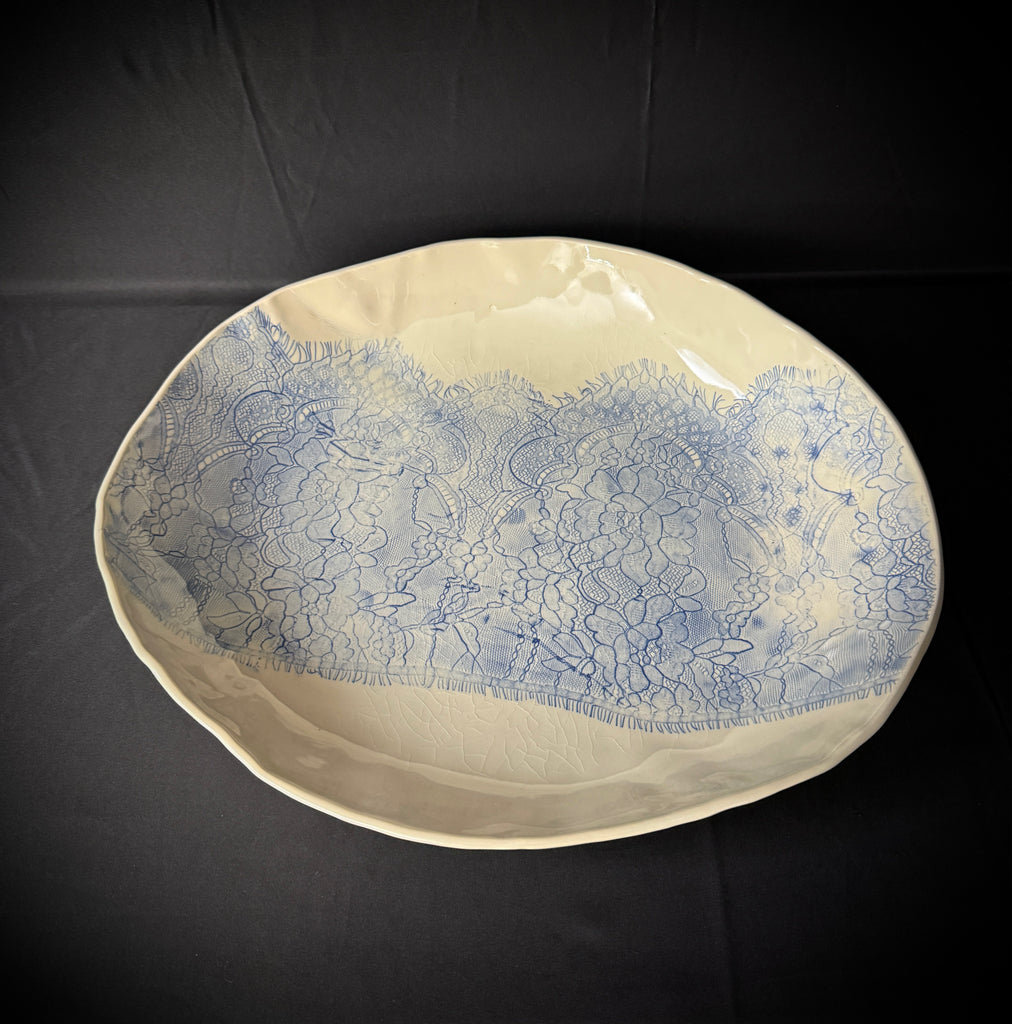 Large Blue Lace Bowl