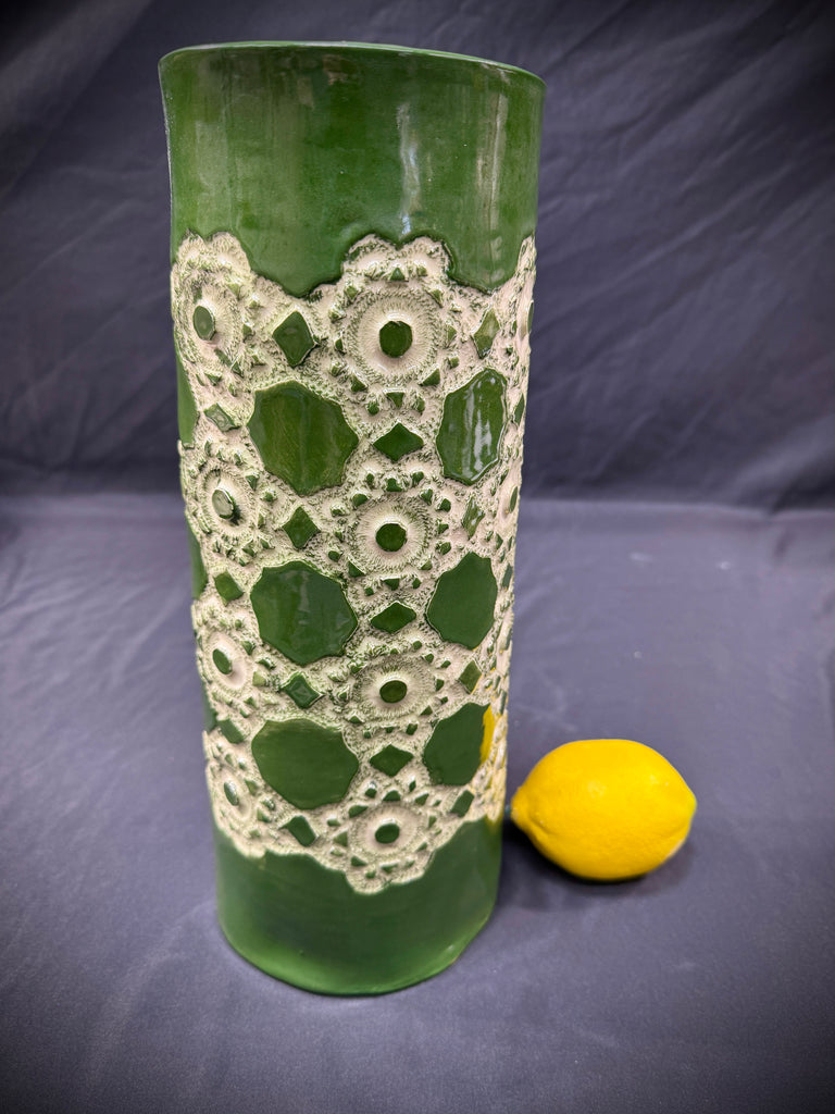 Green Crochet Vase