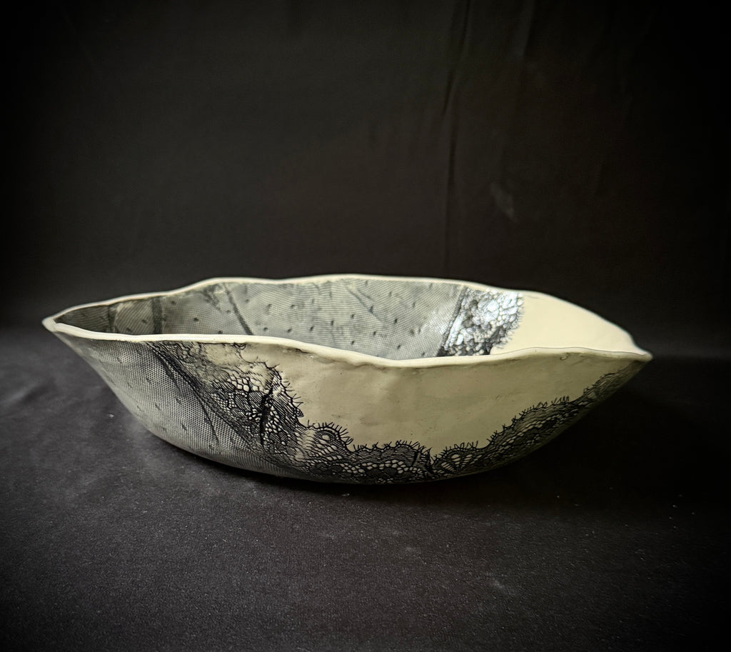 Black Lace Fringe Bowl