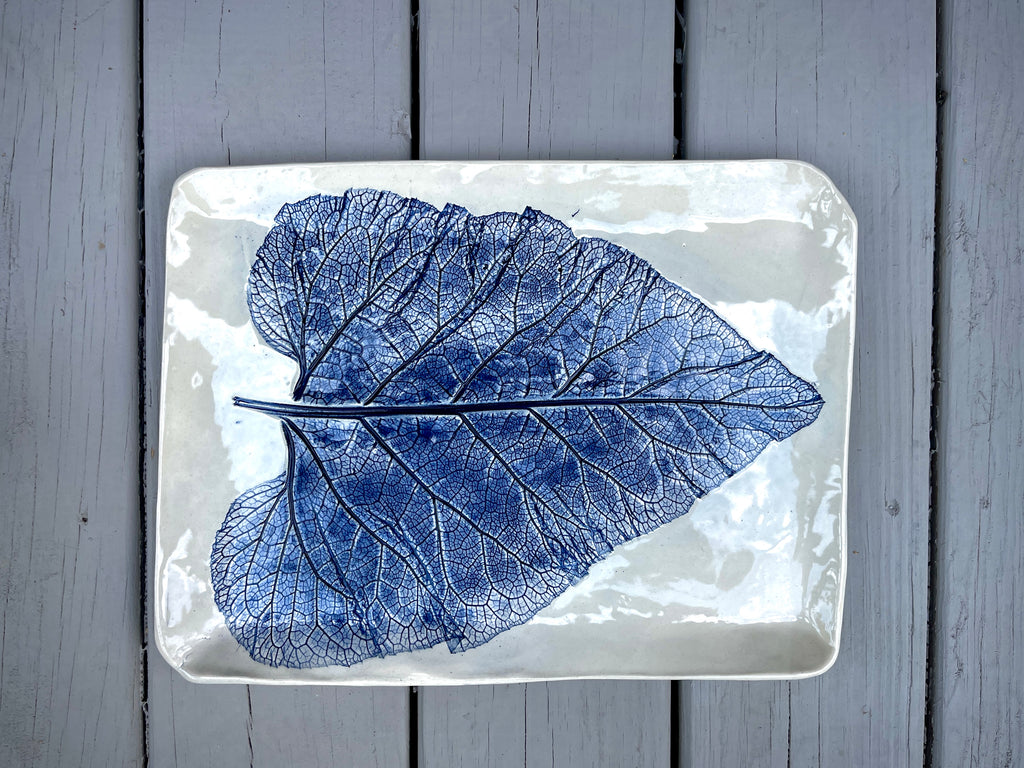 JRN Pottery - Blue Burdock Tray