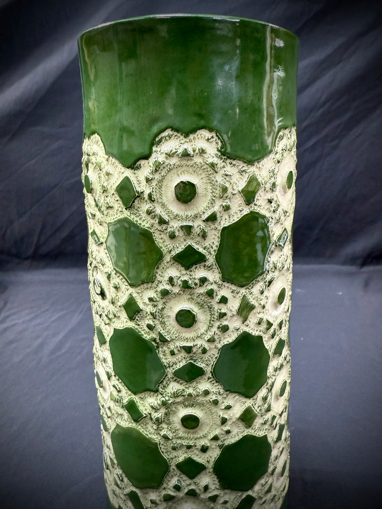 Green Crochet Vase