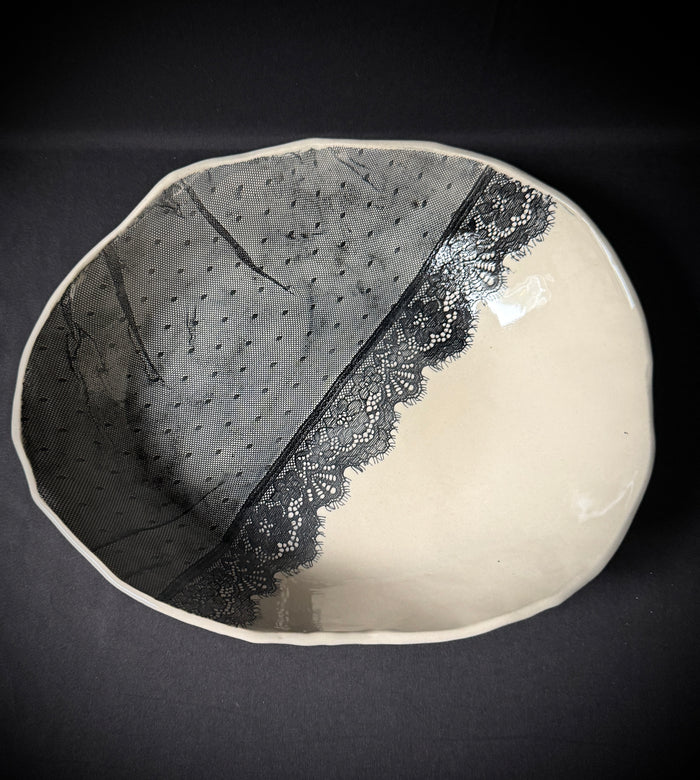 Black Lace Fringe Bowl