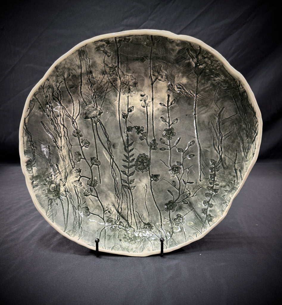 Green Floral Fabric Bowl