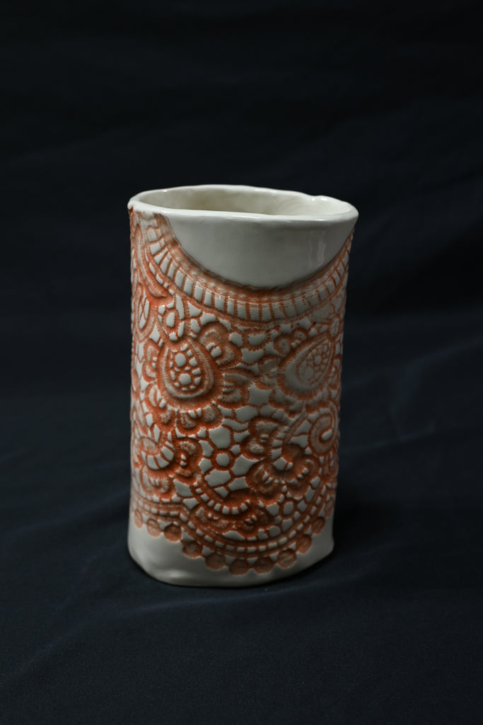 Orange Crochet Vase