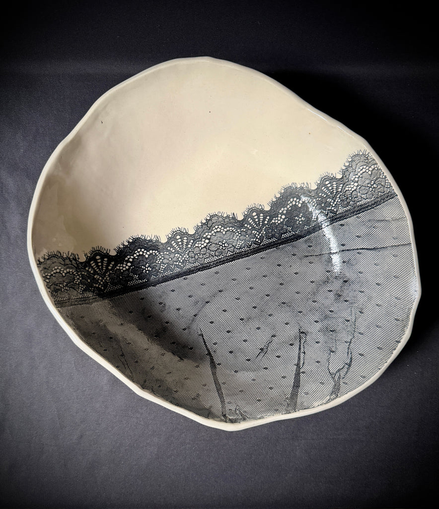 Black Lace Fringe Bowl