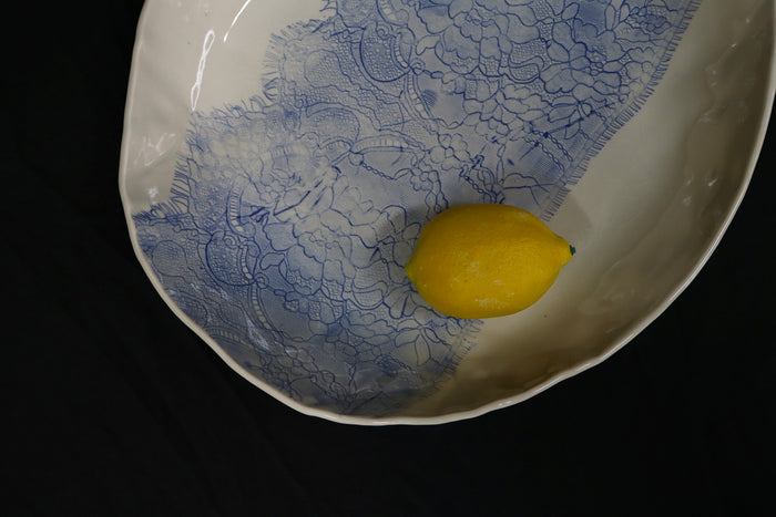 Large Blue Lace Bowl
