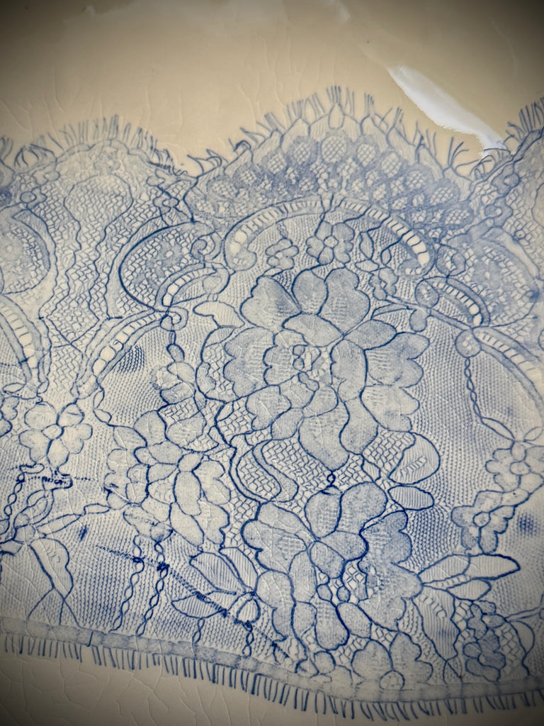 Large Blue Lace Bowl