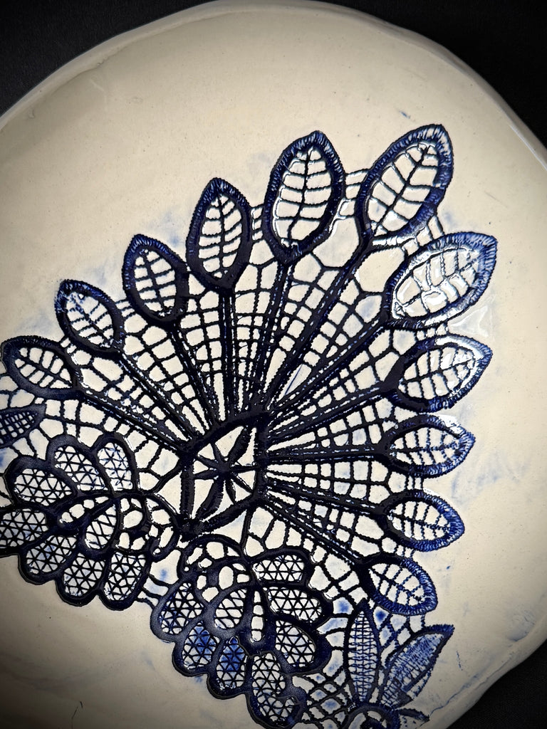 Blue Neck Fringe Bowl