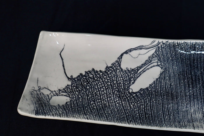 Frayed Cloth Tray Platter