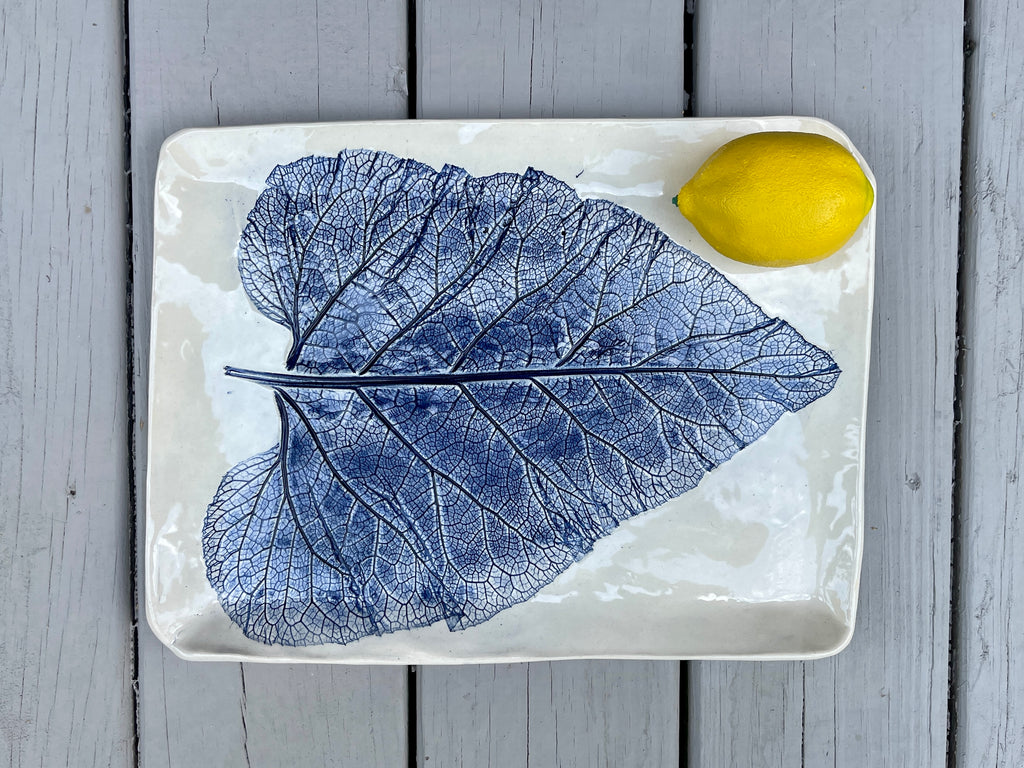 JRN Pottery - Blue Burdock Tray