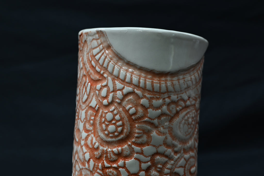 Orange Crochet Vase