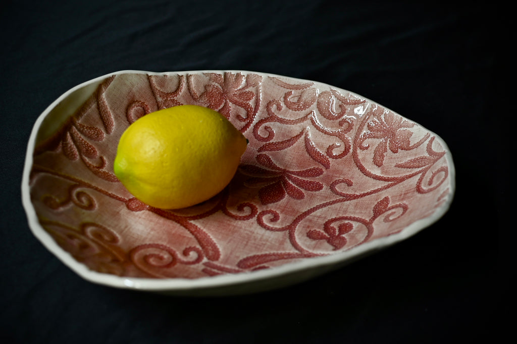 Red Embroidery Bowl