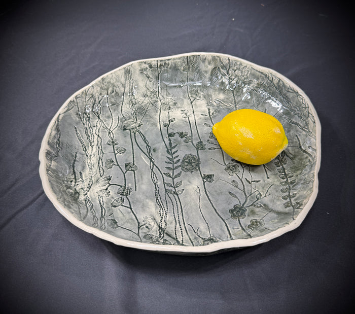 Green Floral Fabric Bowl