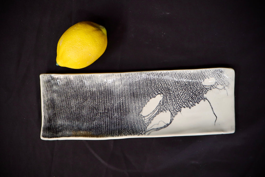 Frayed Cloth Tray Platter