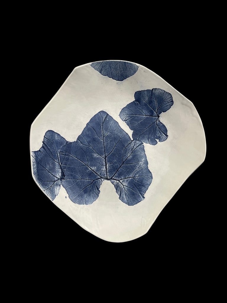 JRN Pottery - Blue Zucchini Leaf Bowl