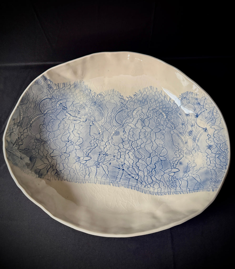 Large Blue Lace Bowl