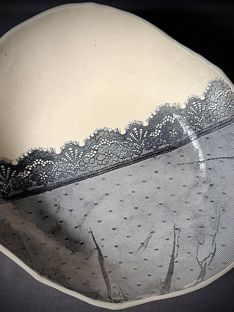 Black Lace Fringe Bowl
