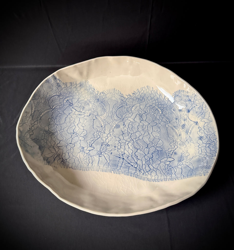 Large Blue Lace Bowl