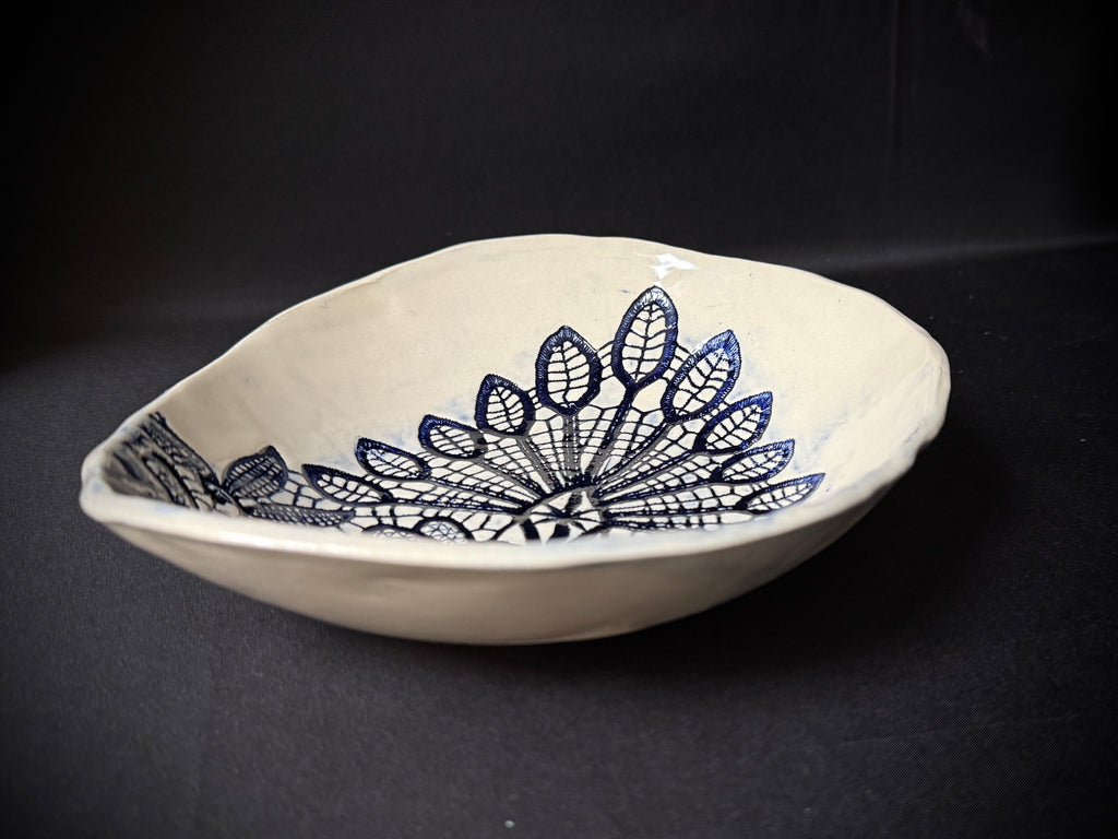 Blue Neck Fringe Bowl