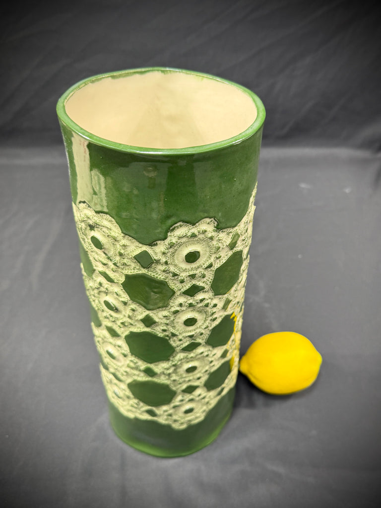 Green Crochet Vase