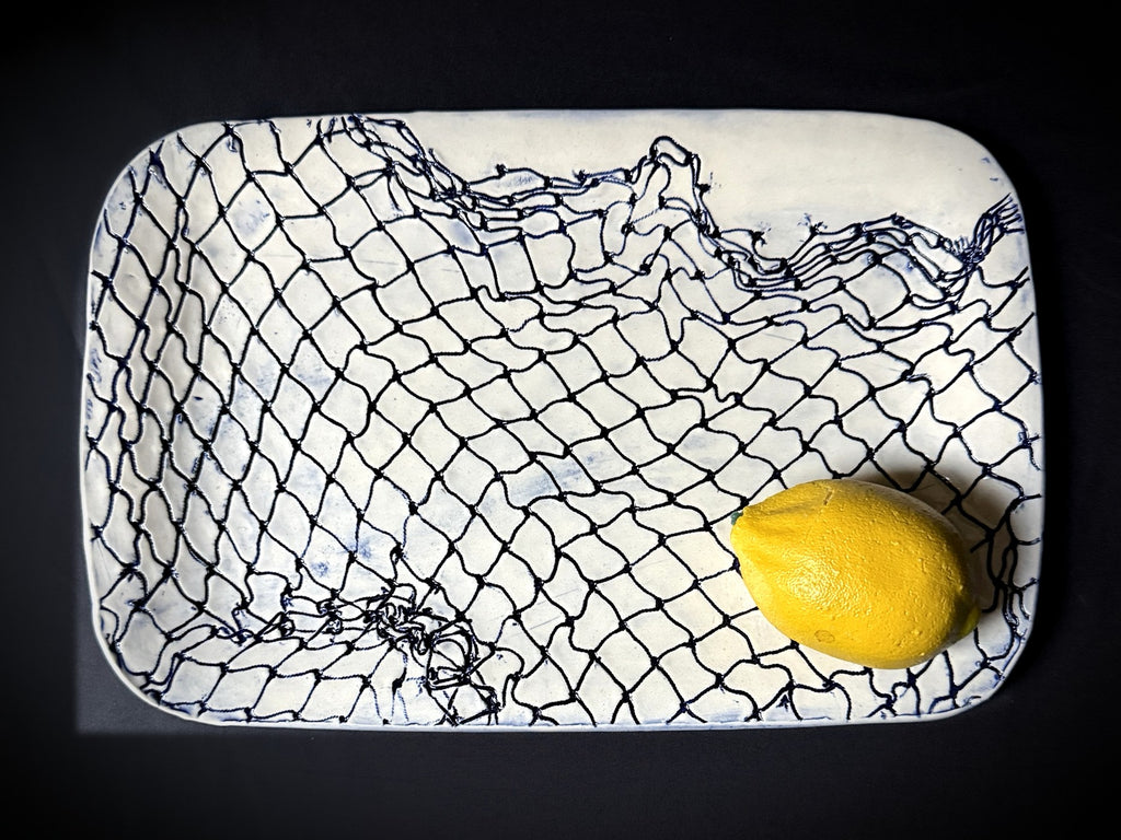 Blue Fishing Net Platter