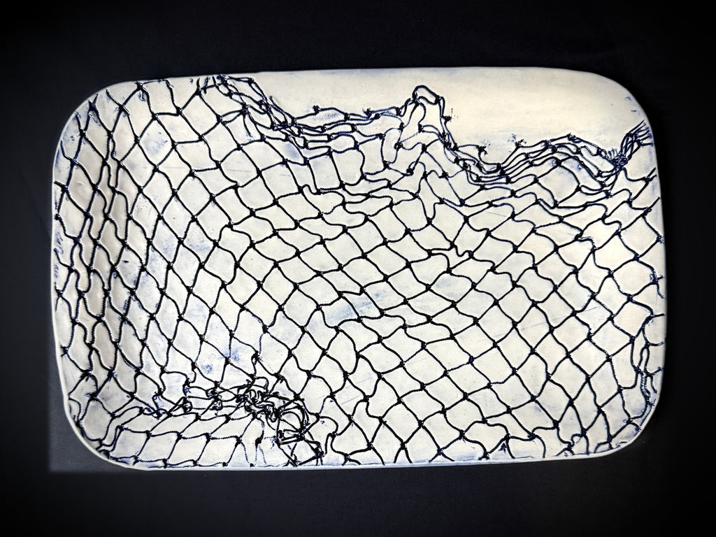 Blue Fishing Net Platter