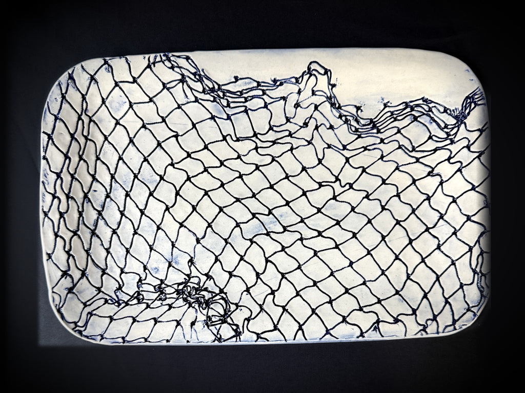 Blue Fishing Net Platter
