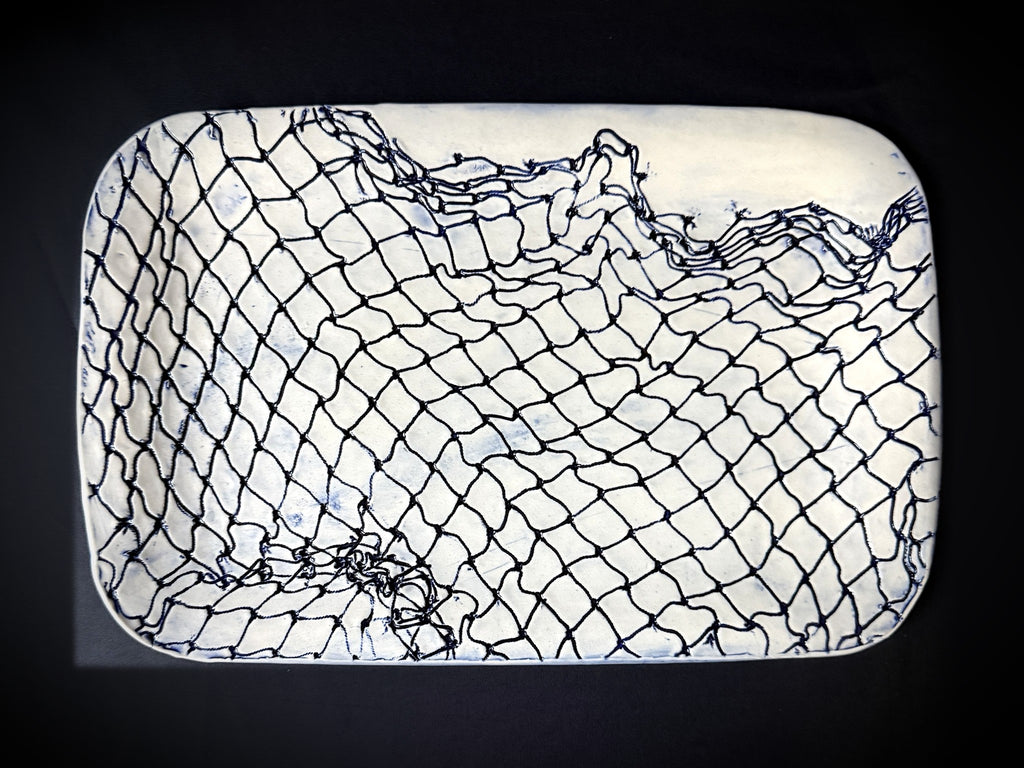 Blue Fishing Net Platter