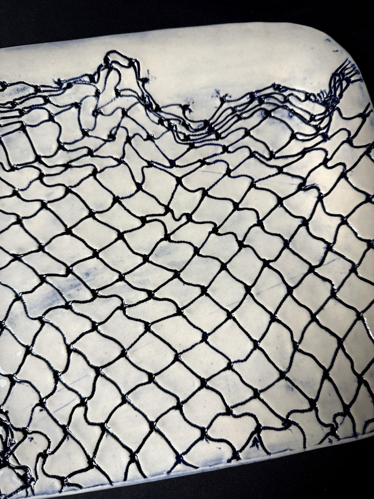 Blue Fishing Net Platter