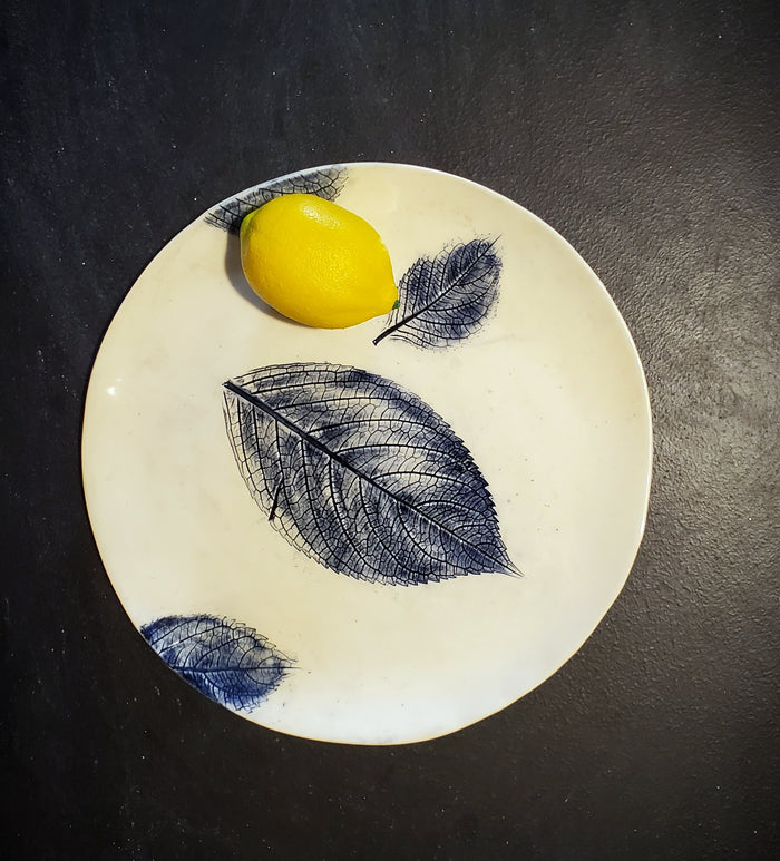 JRN - Blue Hydrangea Leaf Platter