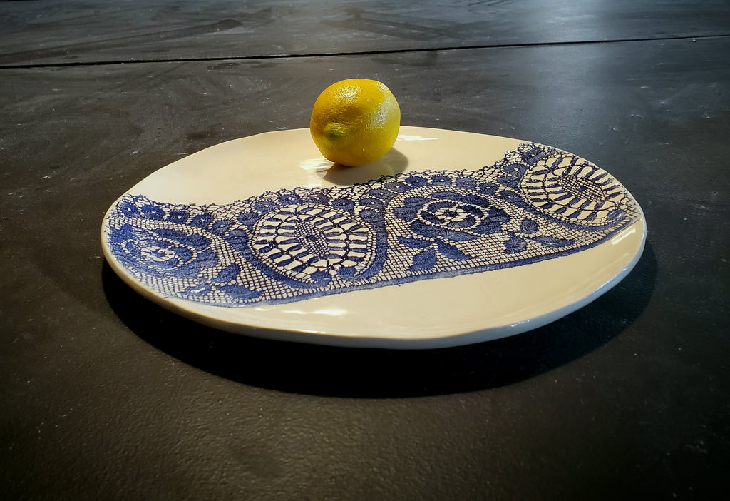 JRN - Blue Heritage Rose Platter