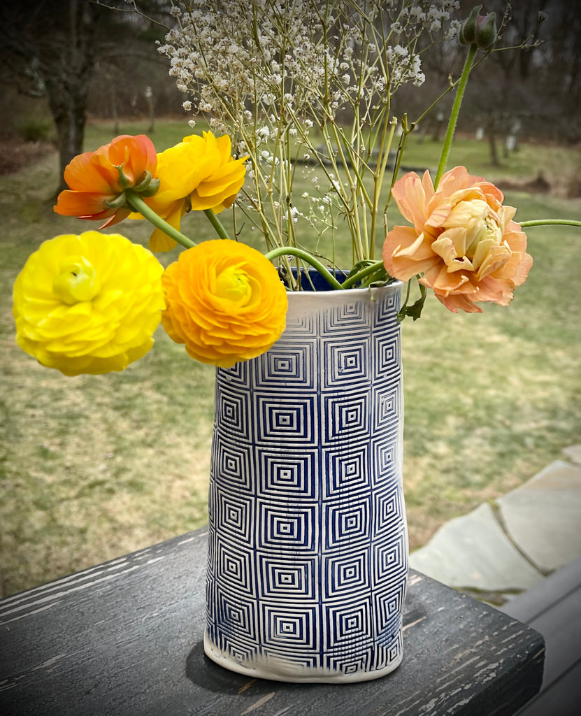 JRN Pottery - Pulsing Squares Vase Pop