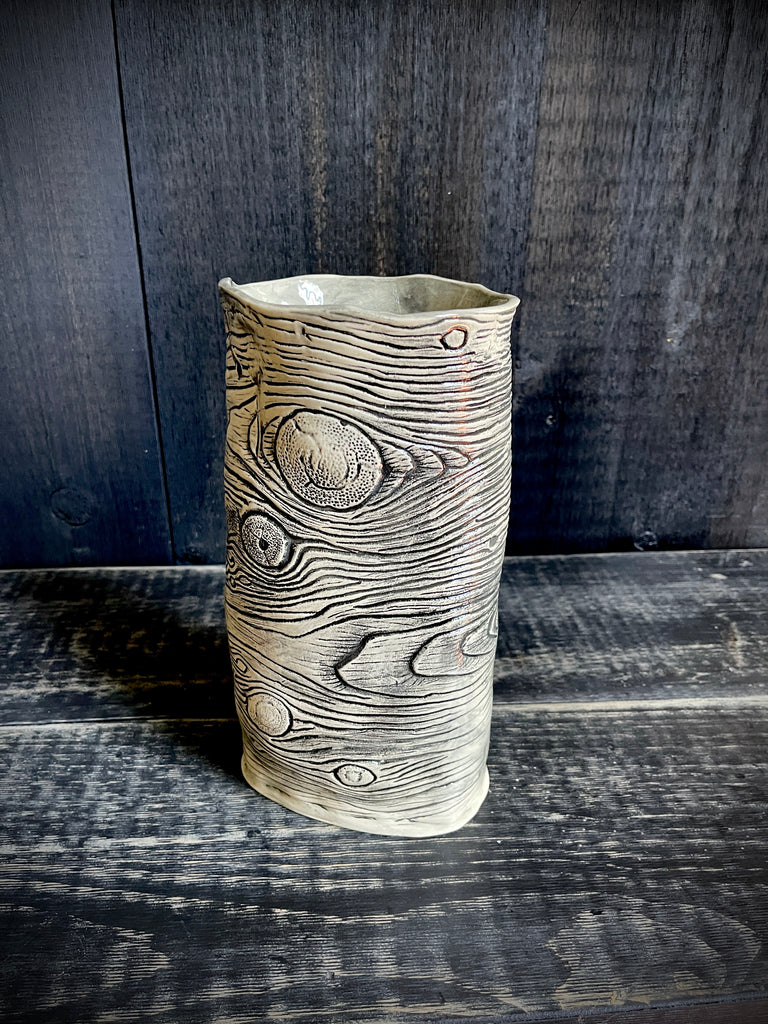 JRN Pottery Woodgrain Vase