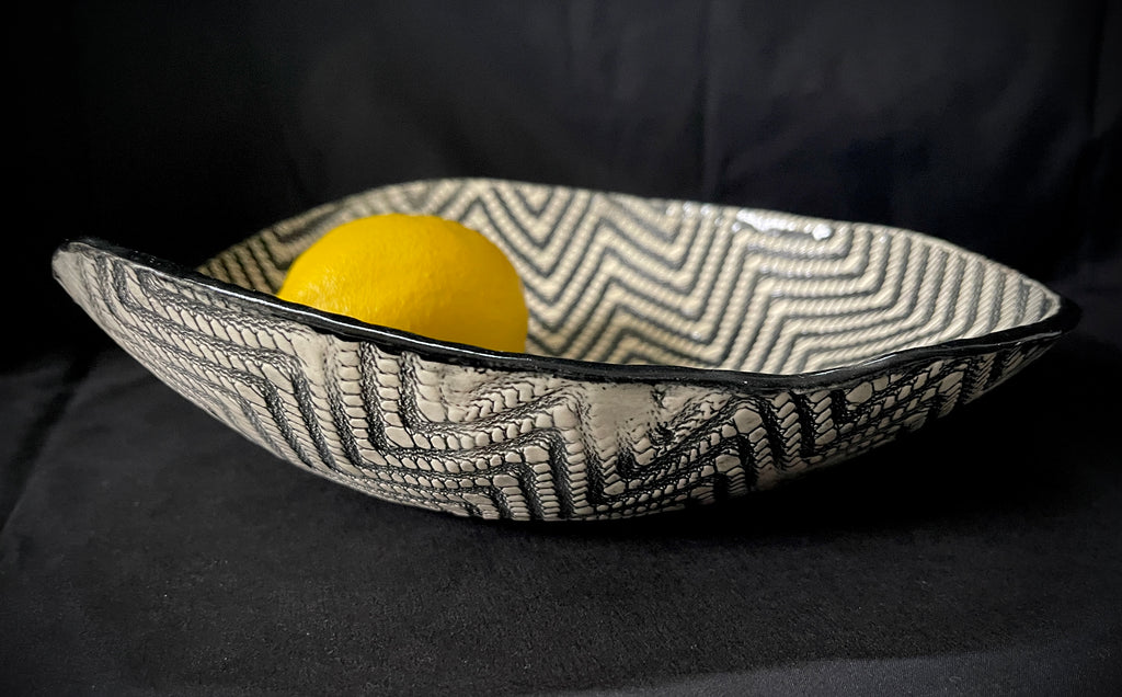 JRN Pottery - Black Zag Bowl