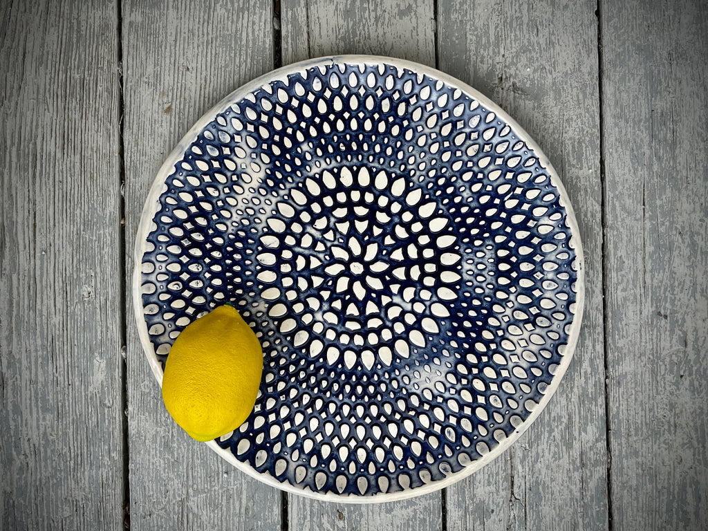 JRN Pottery - Blue Pebble Pulse Platter