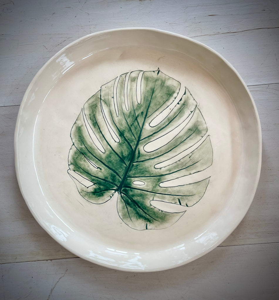 ceramic monstera leaf JRN Pottery