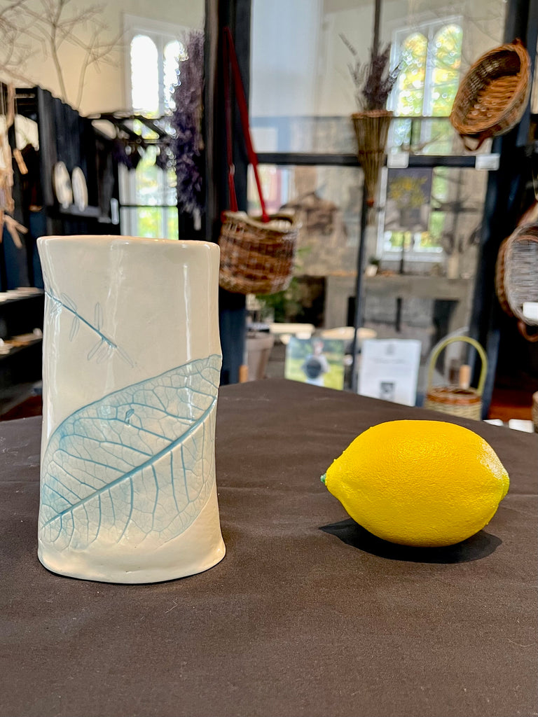 JRN Pottery - Blue Leaf Vase