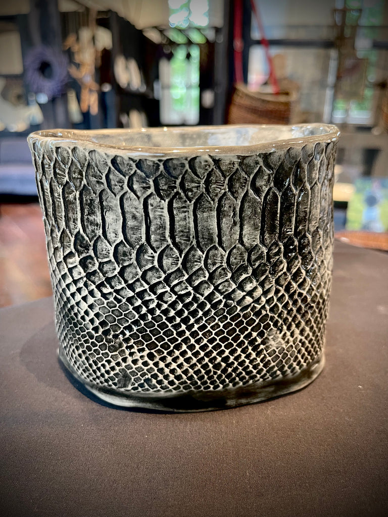 JRN - Black Snake Skin Vase