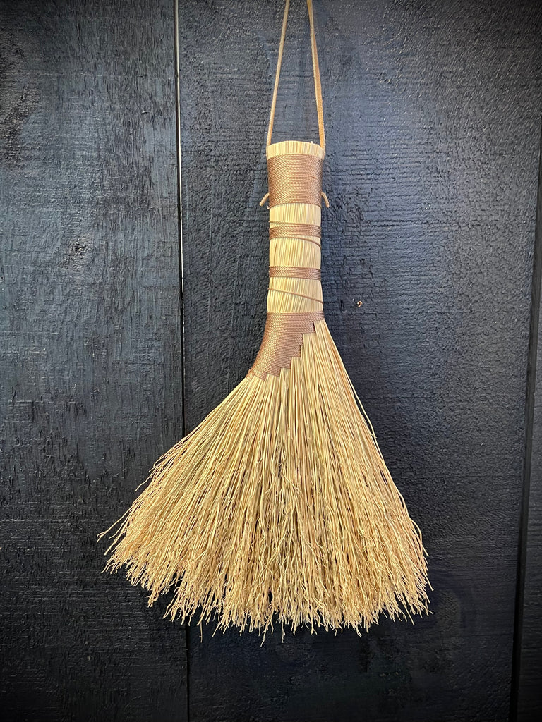Poliana Fiber Artist and Broom Maker - Brown Curved Medium Broom Brush