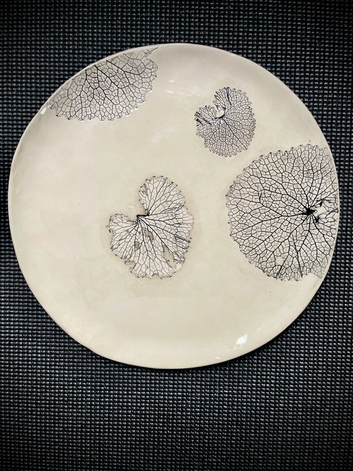 JRN Pottery - Garlic Mustard Leaf Platter
