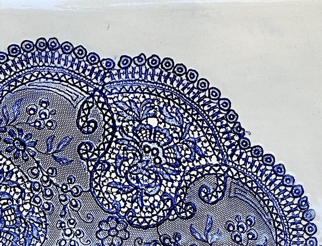 JRN Pottery - Blue Doily Lace Tray