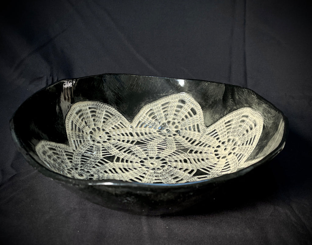 JRN Pottery - Swirling  Crochet Bowl
